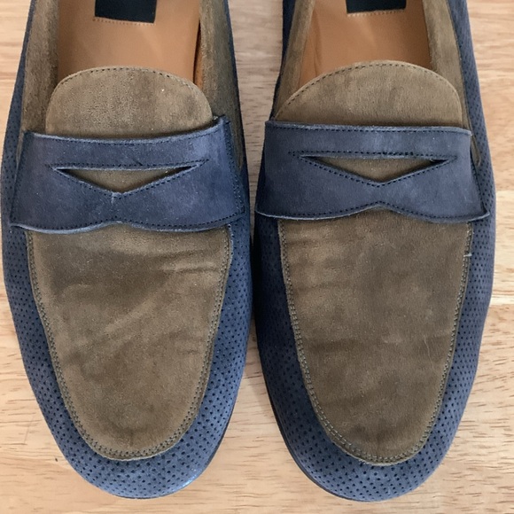 Men’s Mezlan Two-Tone Suede Penny Loafers - Picture 6 of 10